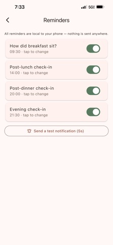 TummyTrail: Gut & IBS Tracker iPhone screenshot