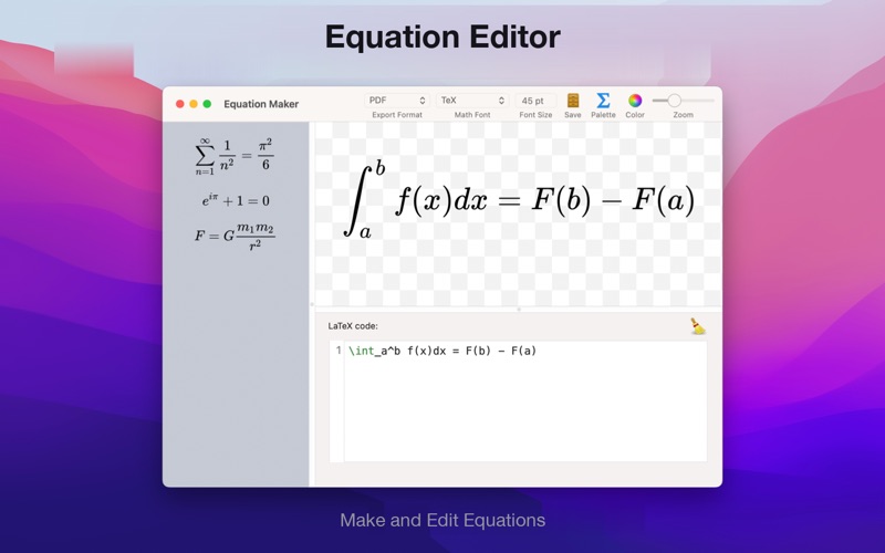 Equation Maker app screenshot