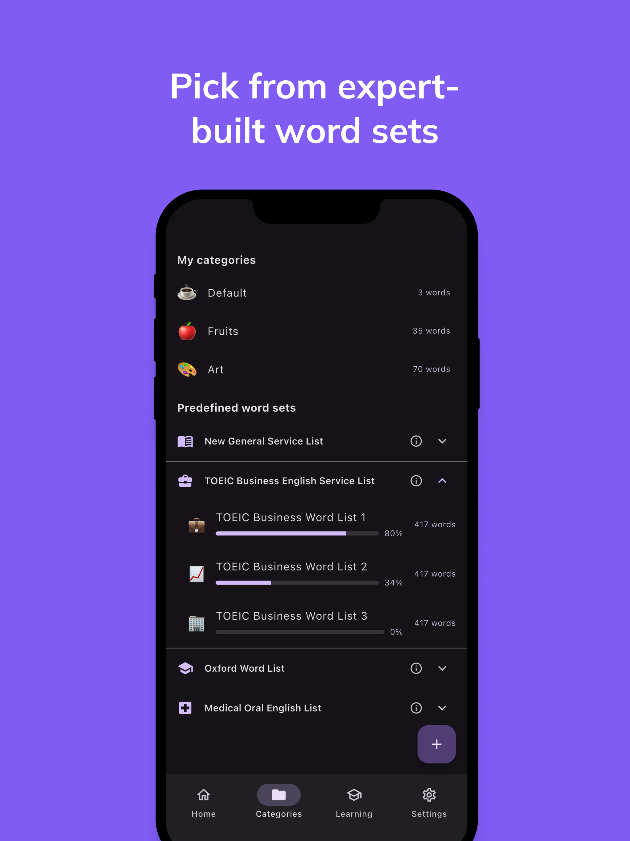Learn English words: LexiMory