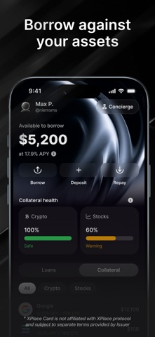 XPlace: Crypto Credit Card iPhone screenshot