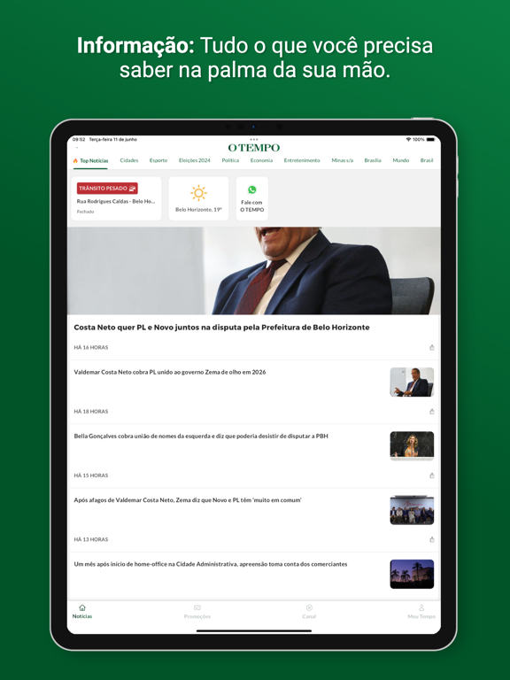 O Tempo iPad screenshot 2 - News app