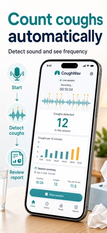 CoughWav - Cough Tracker & Log Screenshot 1 of 5