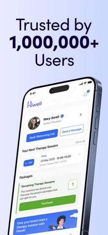 Hiwell Therapy & Mental Health iPhone screenshot 1