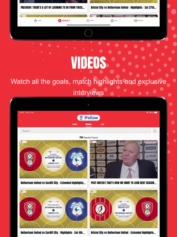 Rotherham United FC iPad screenshot 4 - Sports app