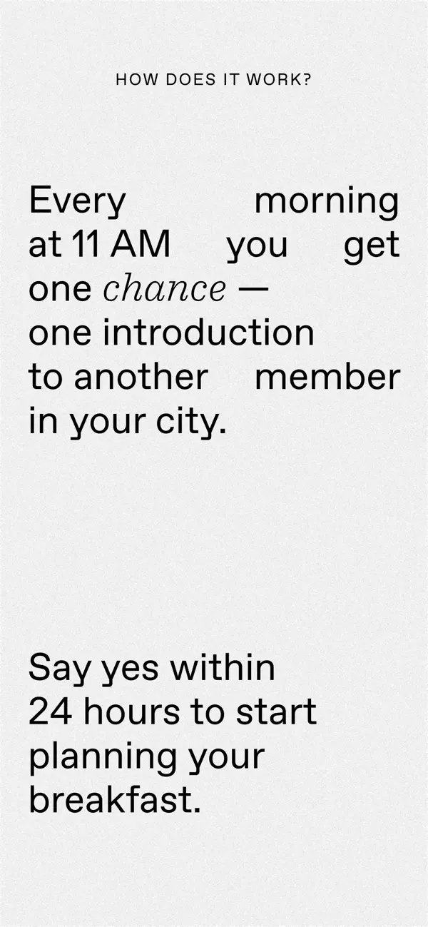 Screenshot #2 pour The Breakfast: meet new people