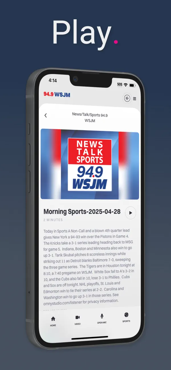Screenshot #2 pour News/Talk/Sports 94.9 WSJM