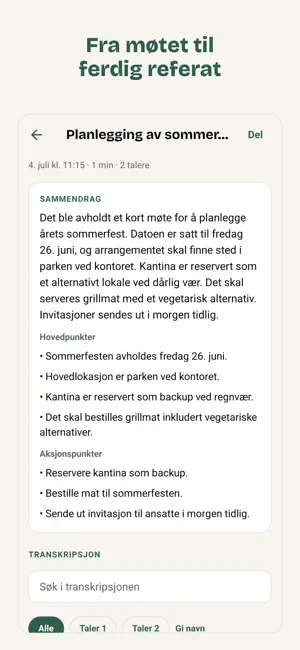 Ordrett: transcribe Norwegian screenshot 1