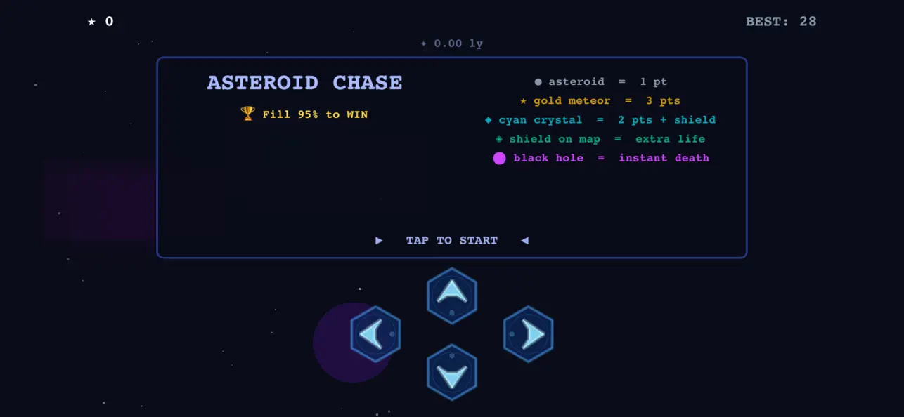 Screenshot #1 pour Asteroid Snake X