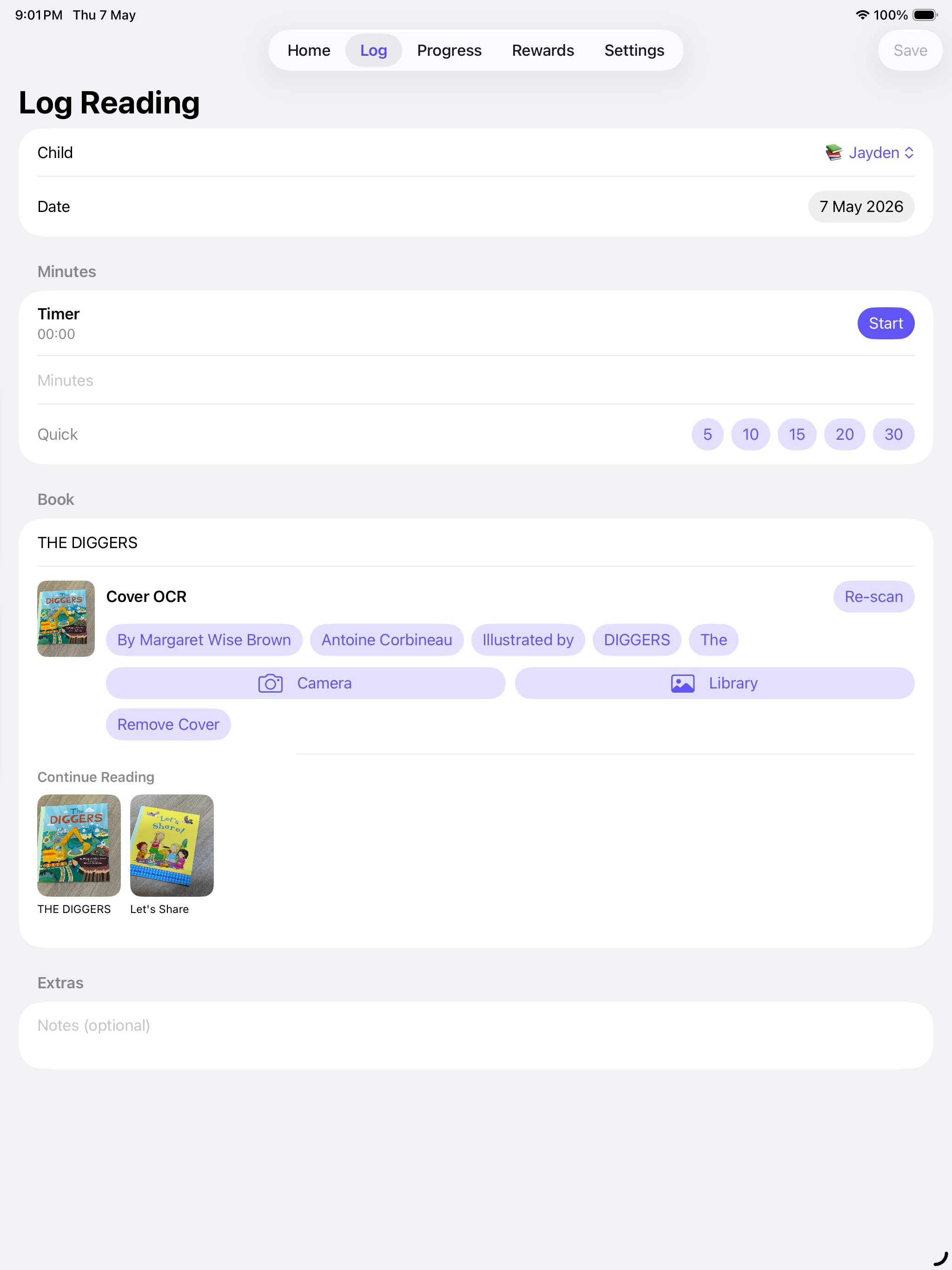 Reading and Log screenshot 7