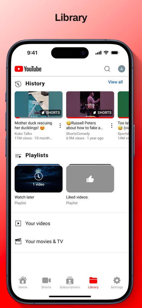 Enhancements For YouTube - The app retains full access to the user's YouTube Library, showcasing viewing history and personalized playlists.