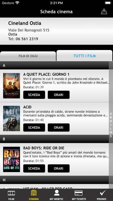Webtic Cineland Ostia Cinema Screenshot