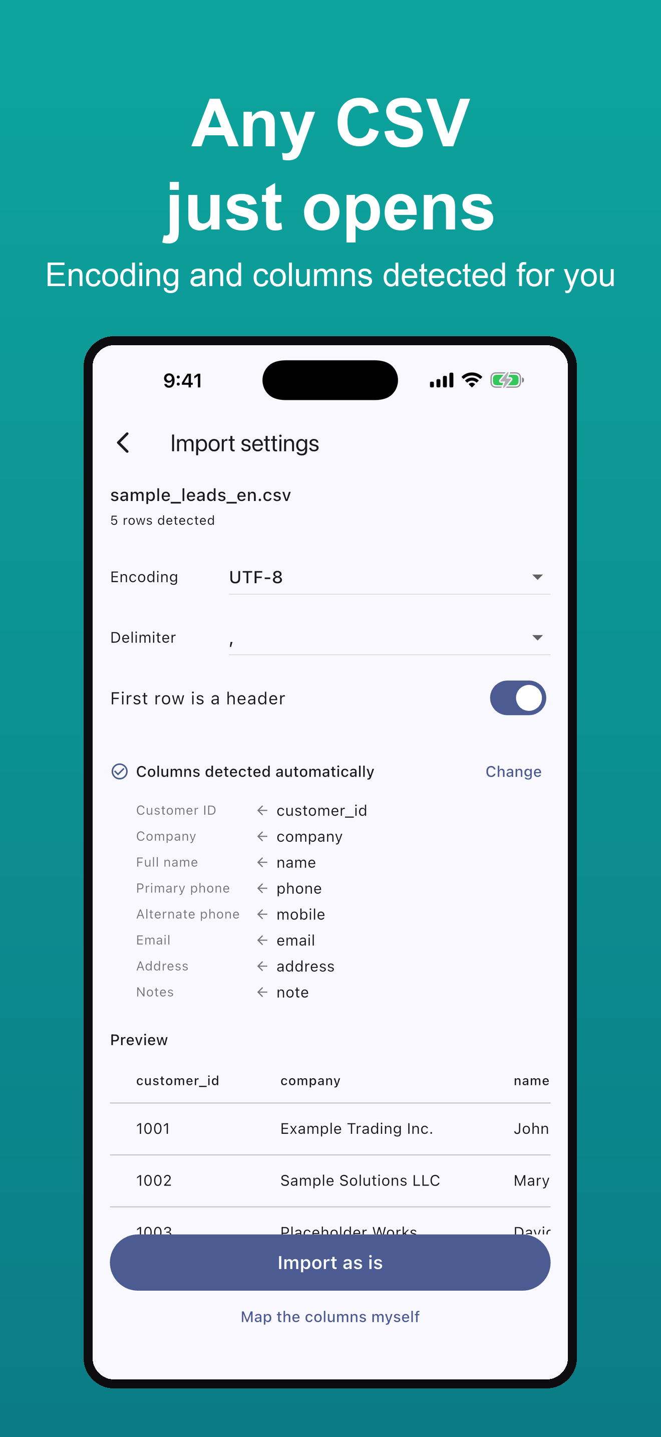 Sales Dialer – CSV Call List screenshot 2