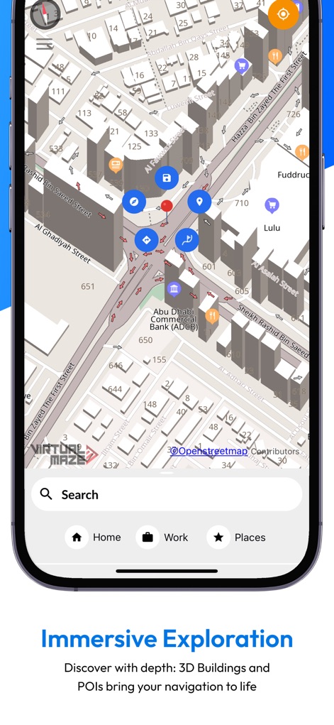 Offline Map Navigation - Explore detailed 3D building renditions and an array of categorized Points of Interest to enhance urban exploration.