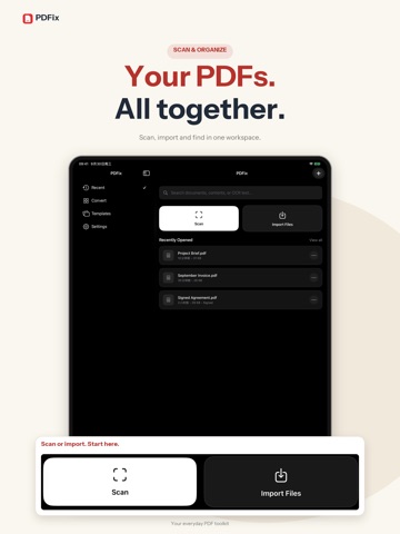 PDFix: PDF Scanner & Editor iPad screenshot