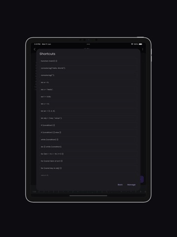 JavaScript Compiler(Pro) iPad screenshot