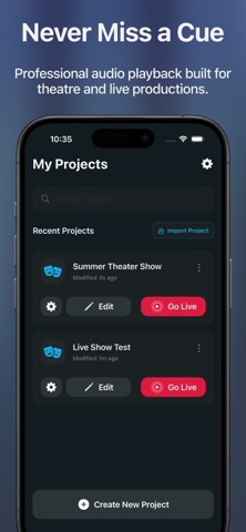 Audio Cues - Live Show Player iPhone screenshot