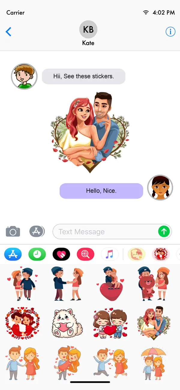 #5. Just Romantic Stickers Pack (iOS) By: Jyoti Yadav
