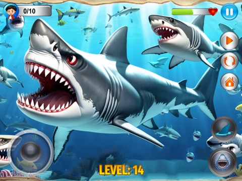 怒っているサメ シミュレーター ゲーム 3 dのおすすめ画像4