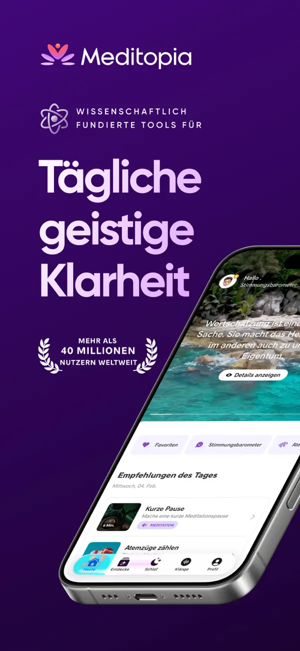 Meditopia: Meditation, Schlaf iPhone App Screenshot 1 – Gesundheit & Fitness