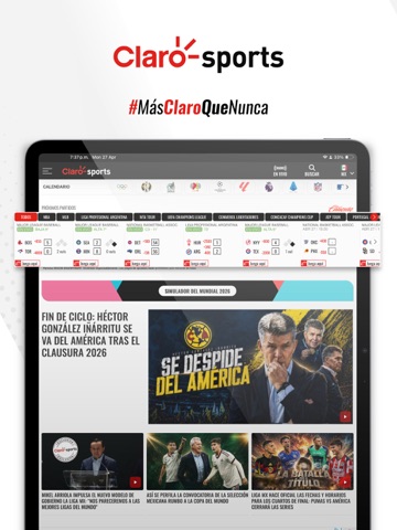 Claro Sports iPad screenshot