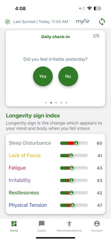 myAir Longevity screenshot