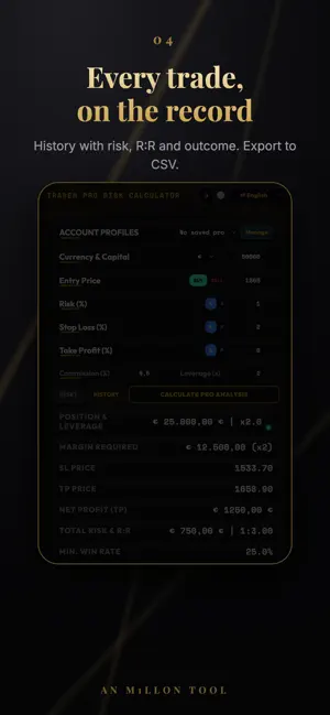 Trader Pro Risk Calculator screenshot 4