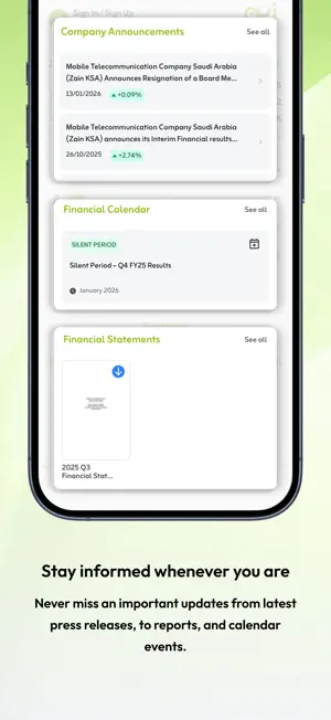 Zain KSA Investor Relations screenshot 4
