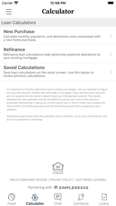 MHC Mortgage Screenshot