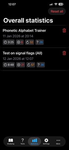 ICS: alphabet, Morse, flags iPhone screenshot
