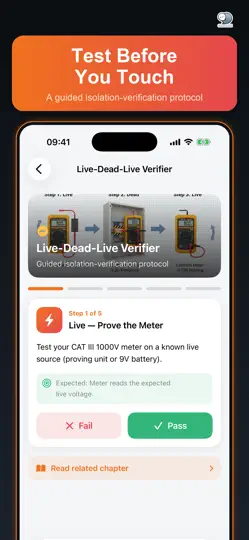 Captura de pantalla de HV Safety For EV Technicians en iPhone 3