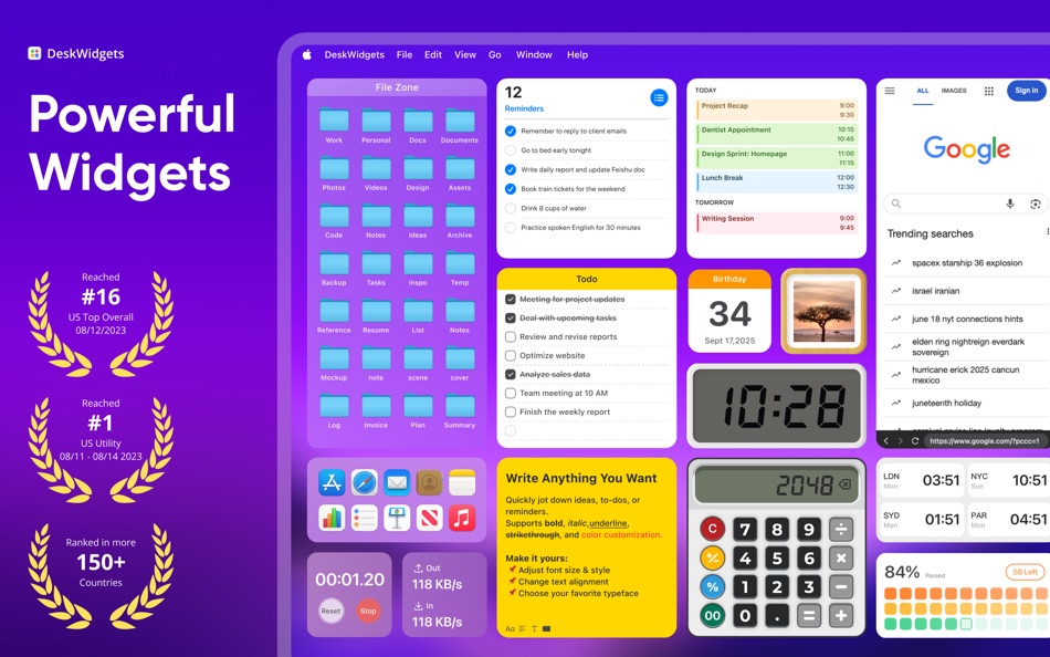 #1. DeskWidgets - Desktop Widgets (macOS) di: 建利 陈