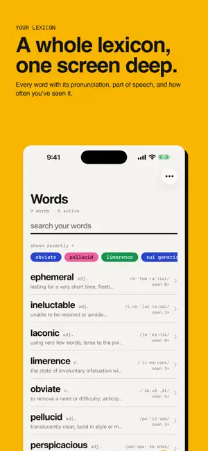 LexWidget: Vocabulary screenshot 1