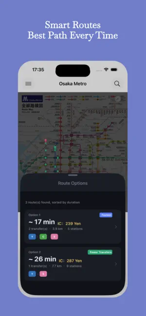 Osaka Metro - Transfer Guide iPhone screenshot 2