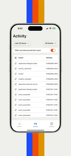 Captura de pantalla de HogLite — PostHog Mobile App en iPhone 6
