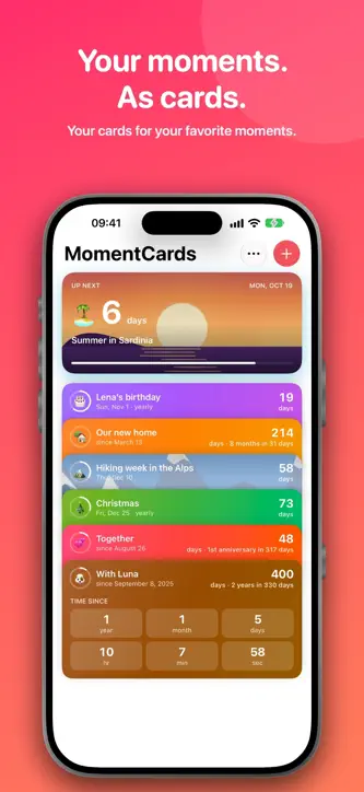 MomentCards screenshot 1