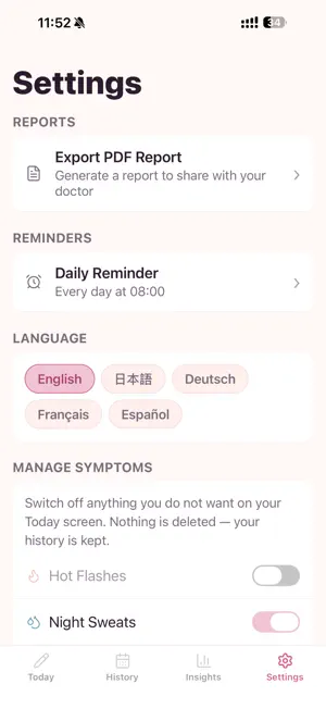 Meno: Perimenopause Tracker screenshot 4