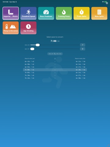Runner's Tools iPad screenshot