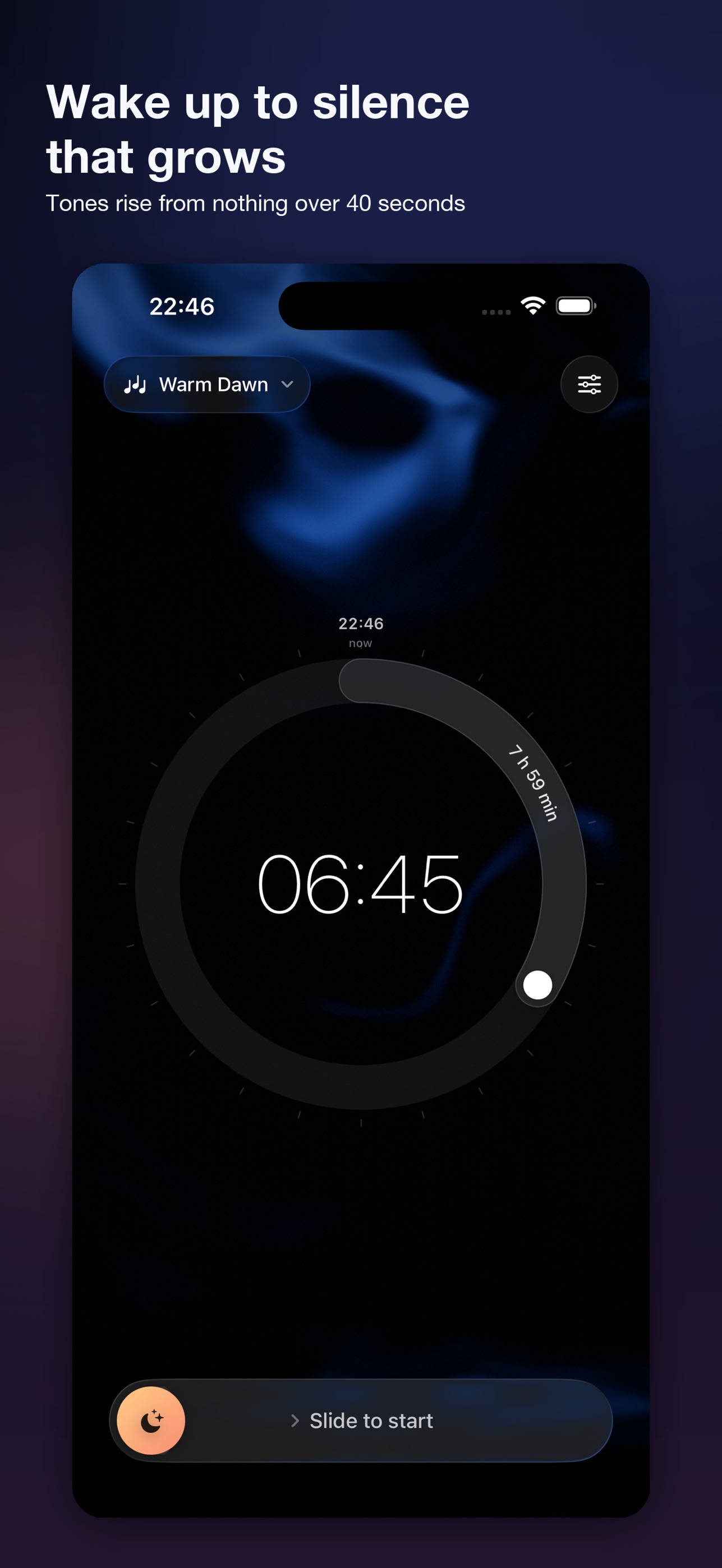 Screenshot 1 of Slowrise Alarm: Sleep Tracker