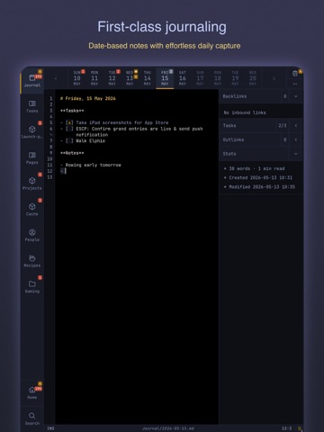 Cache - Markdown Notes iPad screenshot
