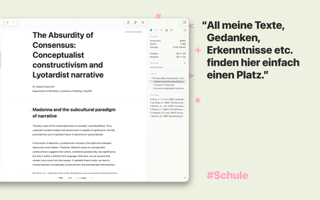 Ulysses: Schreibprogramm Screenshot