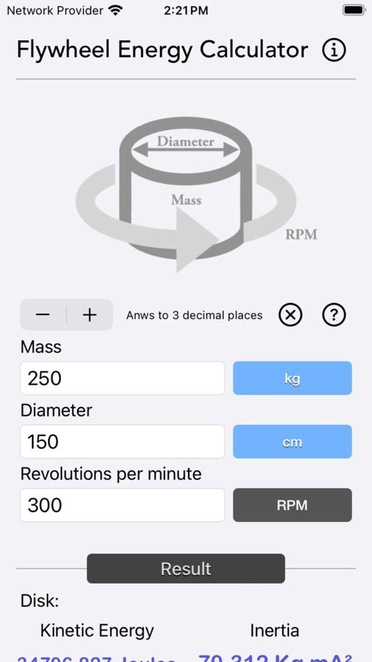 Flywheel Energy Calculator - 1.2 - (iOS)