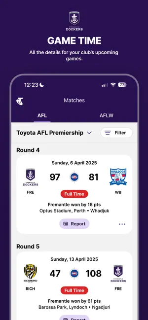 Fremantle Dockers Official App iPhone screenshot 4