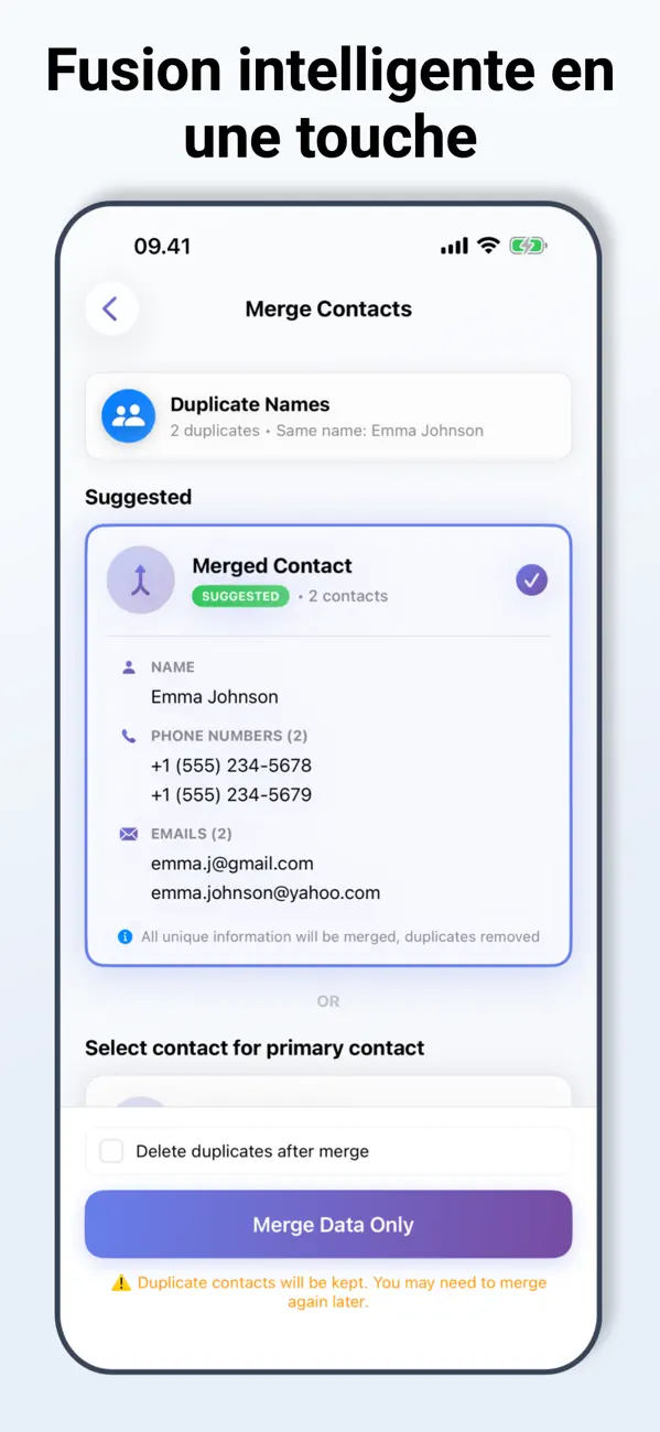 Screenshot #3 pour Duplicate Contacts Remover ™
