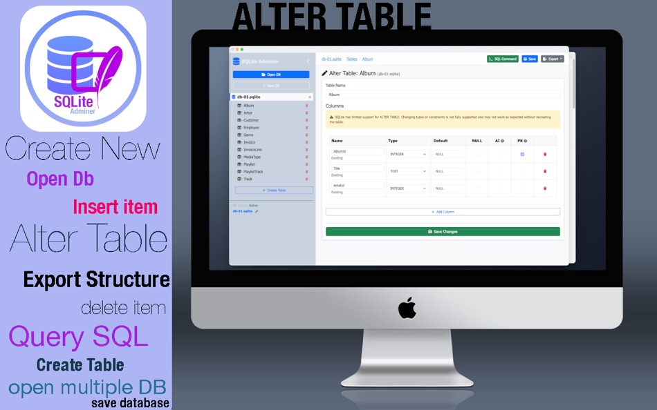#4. SQLite Adminer (macOS) Podle: Play Around Code App and Map