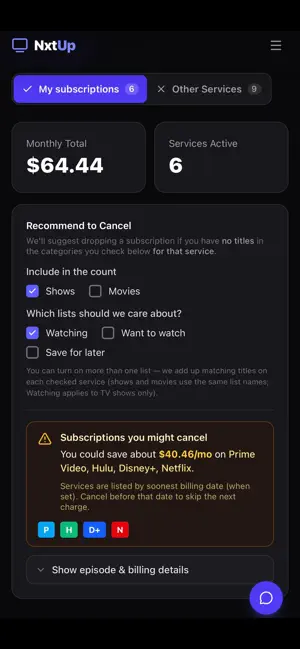 NxtUp: Streaming Hub screenshot 2