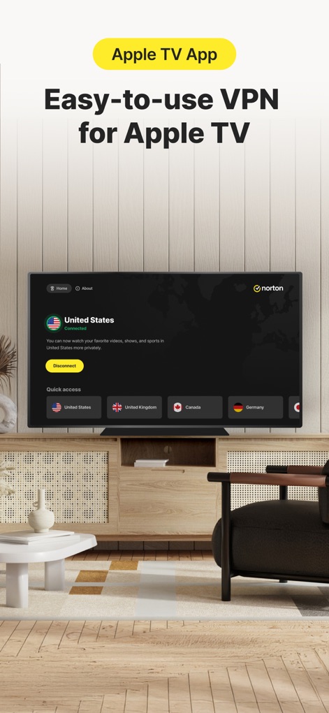 Norton VPN – Fast & Secure - Apple TV Integration