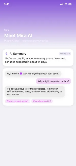 Mira - Cycle & Period Tracker screenshot 4