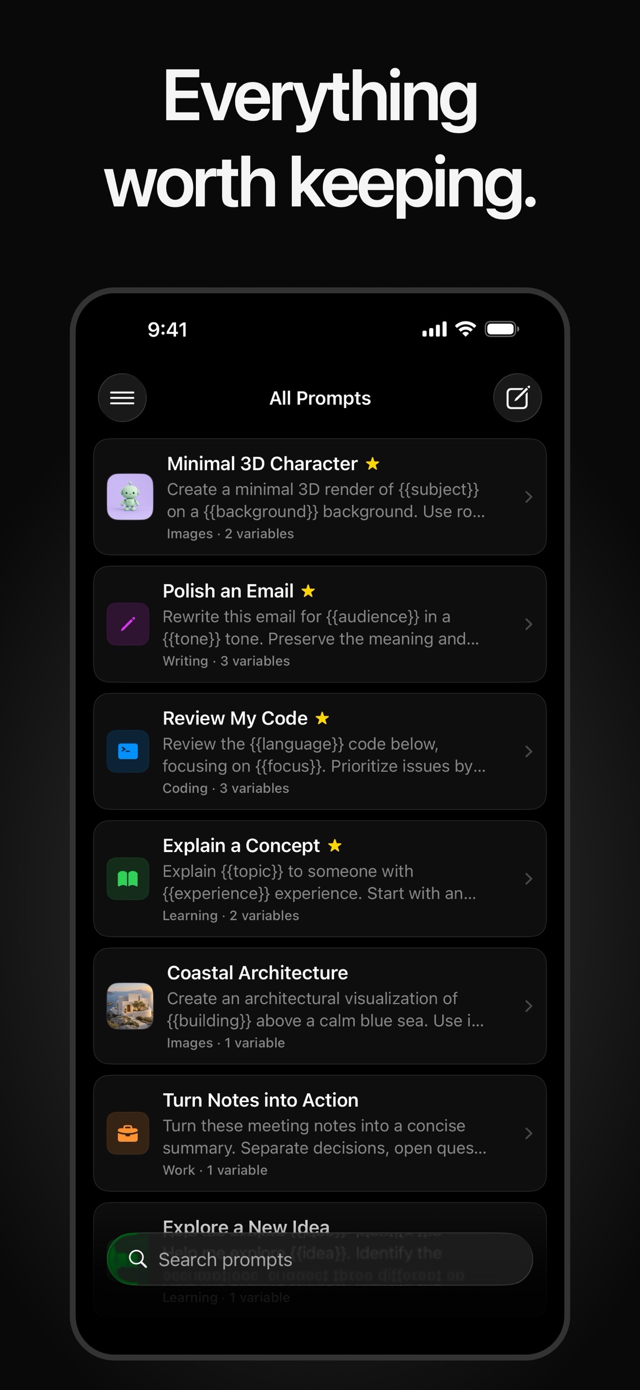Screenshot 2 of UltraPrompt: Prompt Vault