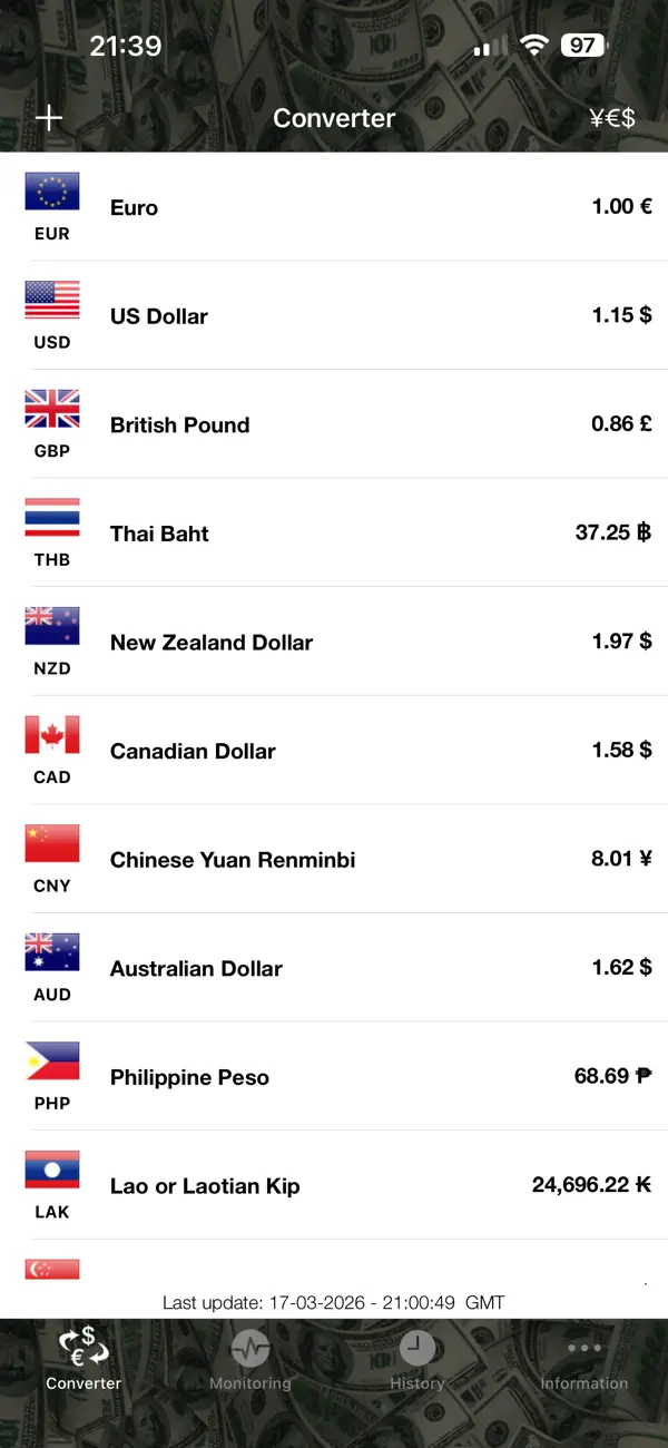 Screenshot #1 pour Currency Converter & Monitor