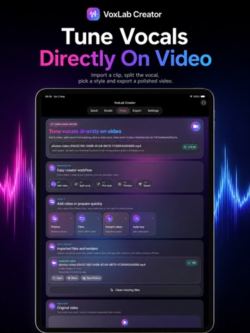 VoxLab: Smart Vocal Tuner iPad screenshot